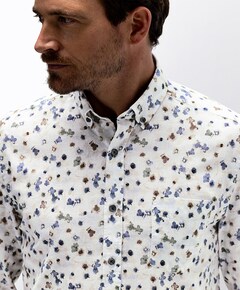 Heren overhemd lange mouw blauw