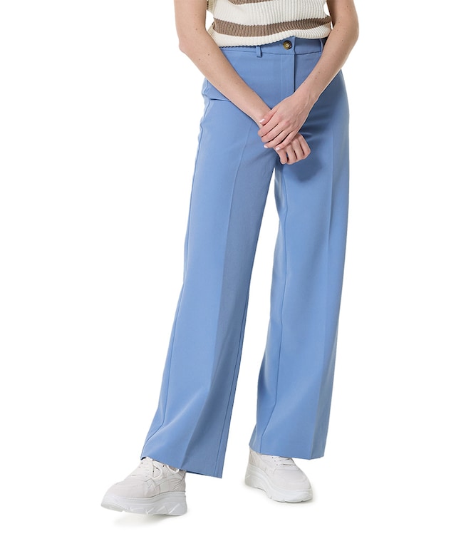 Pants solid broek blauw