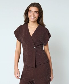 Dames vest bruin