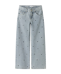 NKFROSE WIDE HEART STUDS JEANS 2021 meisjes jeans blauw