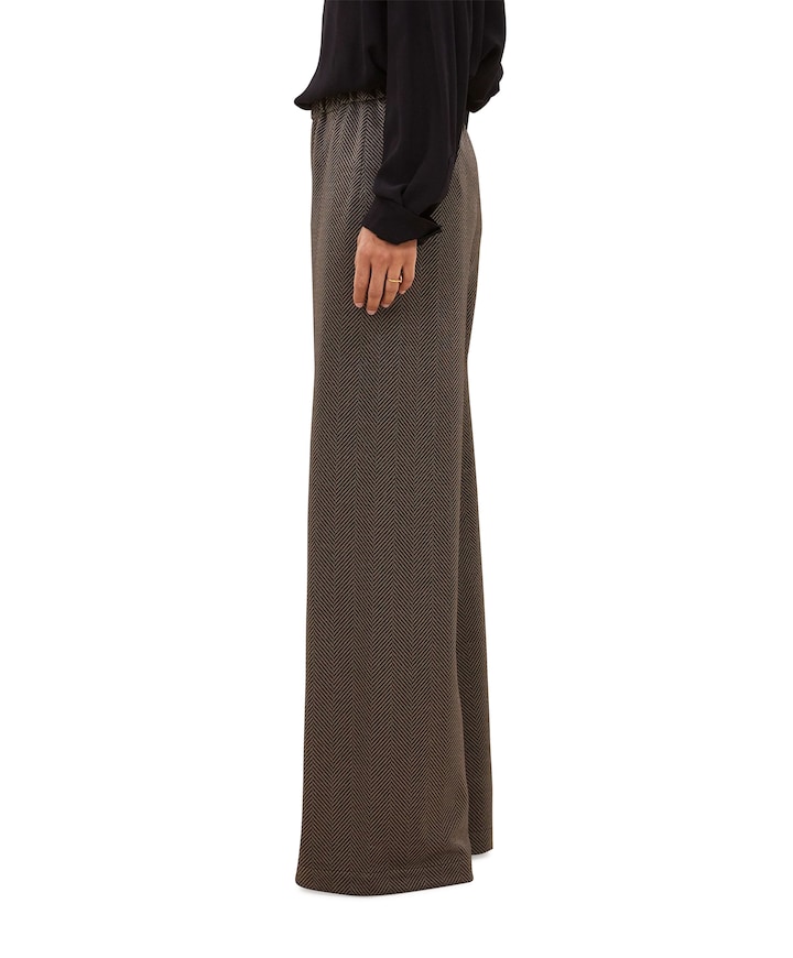 lissa herringbone broek beige