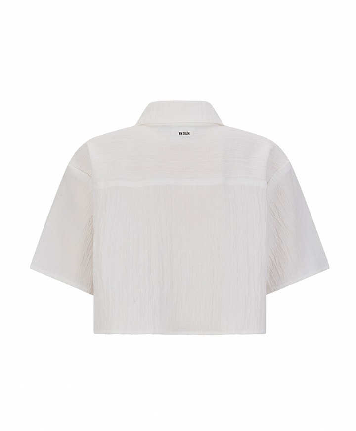 Meisjes blouse korte mouw wit