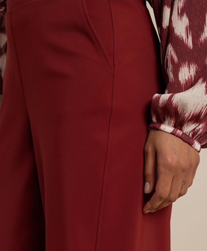Marlis bonded barrel trousers dames broek bordeaux