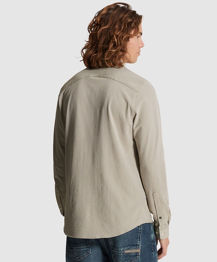 Heren overhemd lange mouw grijs