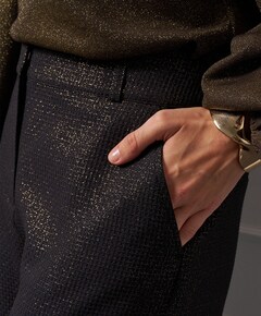 Lexie sparkle waffle broek zwart