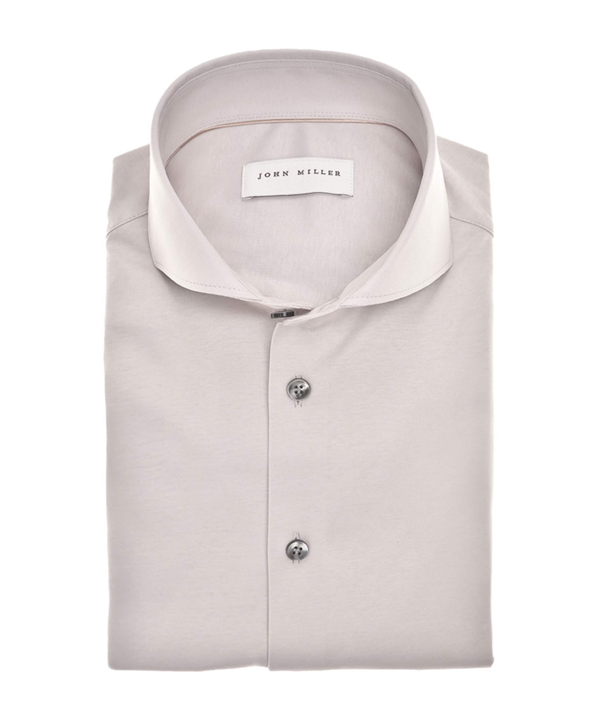 Heren overhemd lange mouw beige