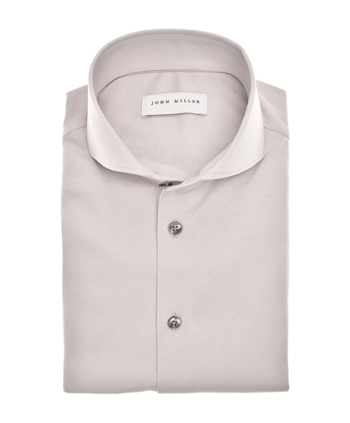 Heren overhemd lange mouw beige