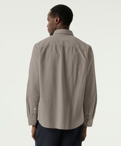 Heren overhemd lange mouw beige