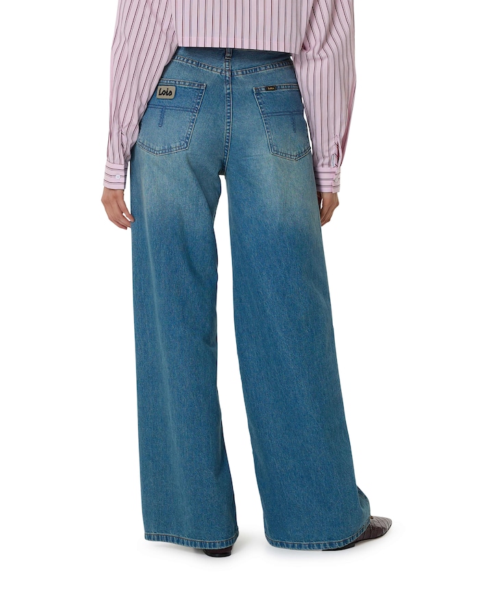 Skater Loose 7734 Retro Stonewash dames jeans blauw