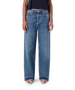 Low slung baggy dames jeans blauw