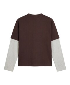 Heren longsleeve bruin
