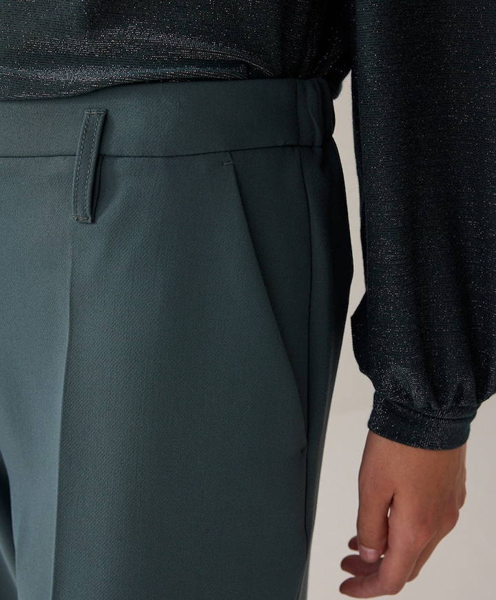 Wide legs foam uni dames broek groen