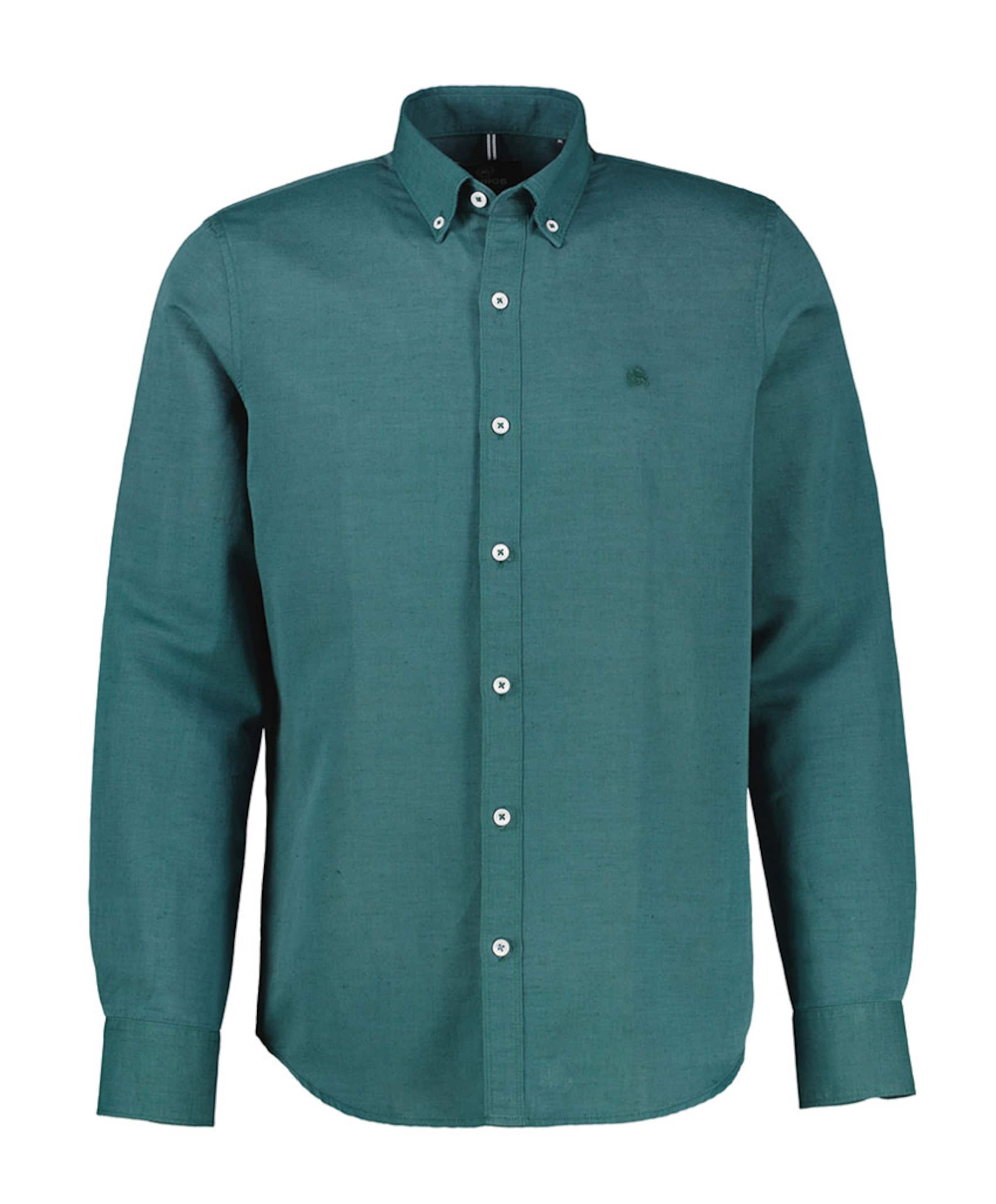 Heren overhemd lange mouw groen