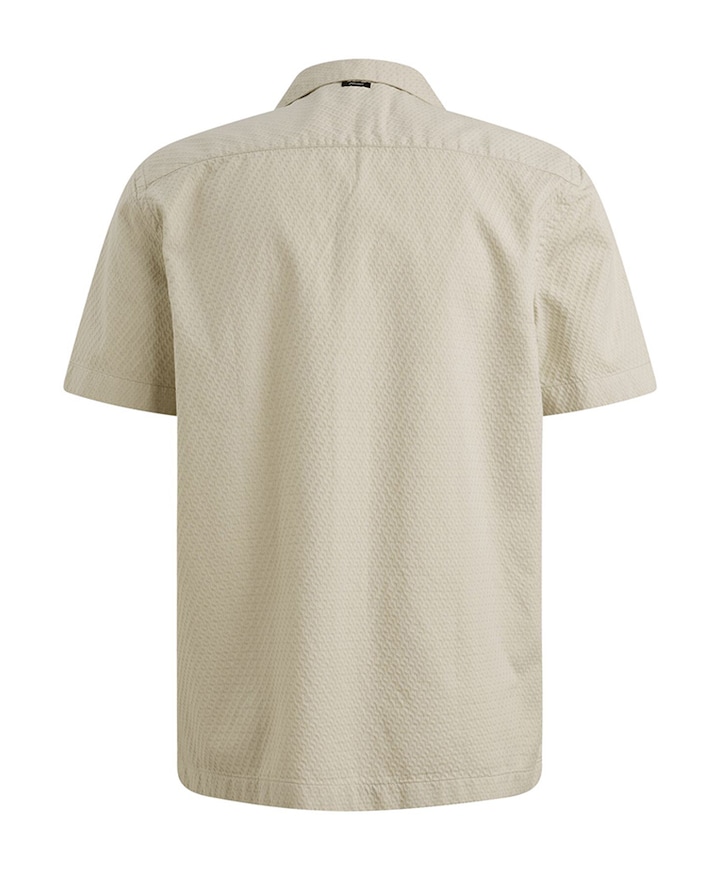 Heren overhemd korte mouw beige