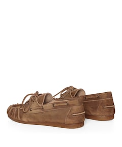 Boat Loafer Wrinkle dames instappers bruin