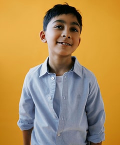 Jongens overhemd lange mouw blauw