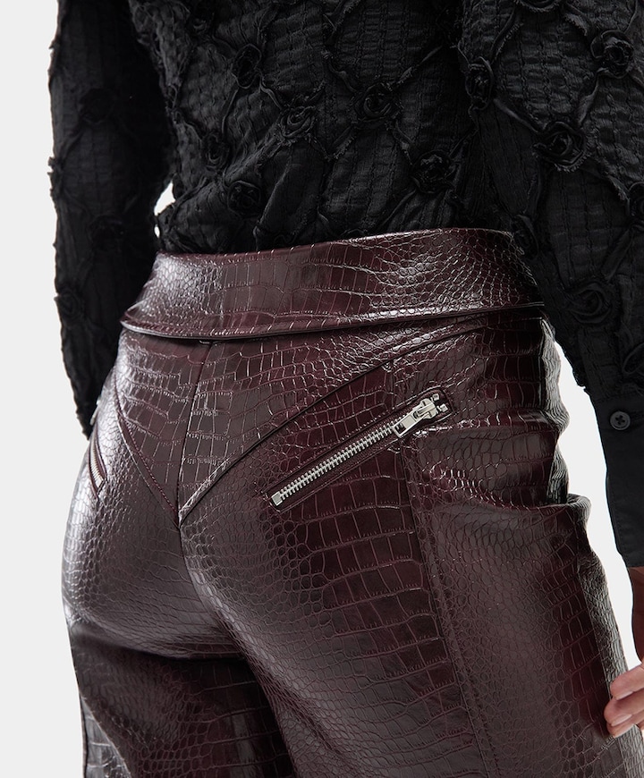 Horus textured broek bordeaux