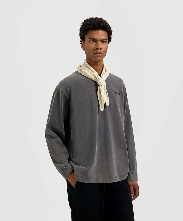 Heren longsleeve grijs