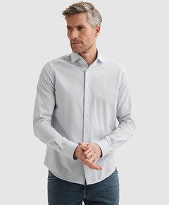 Heren overhemd lange mouw blauw