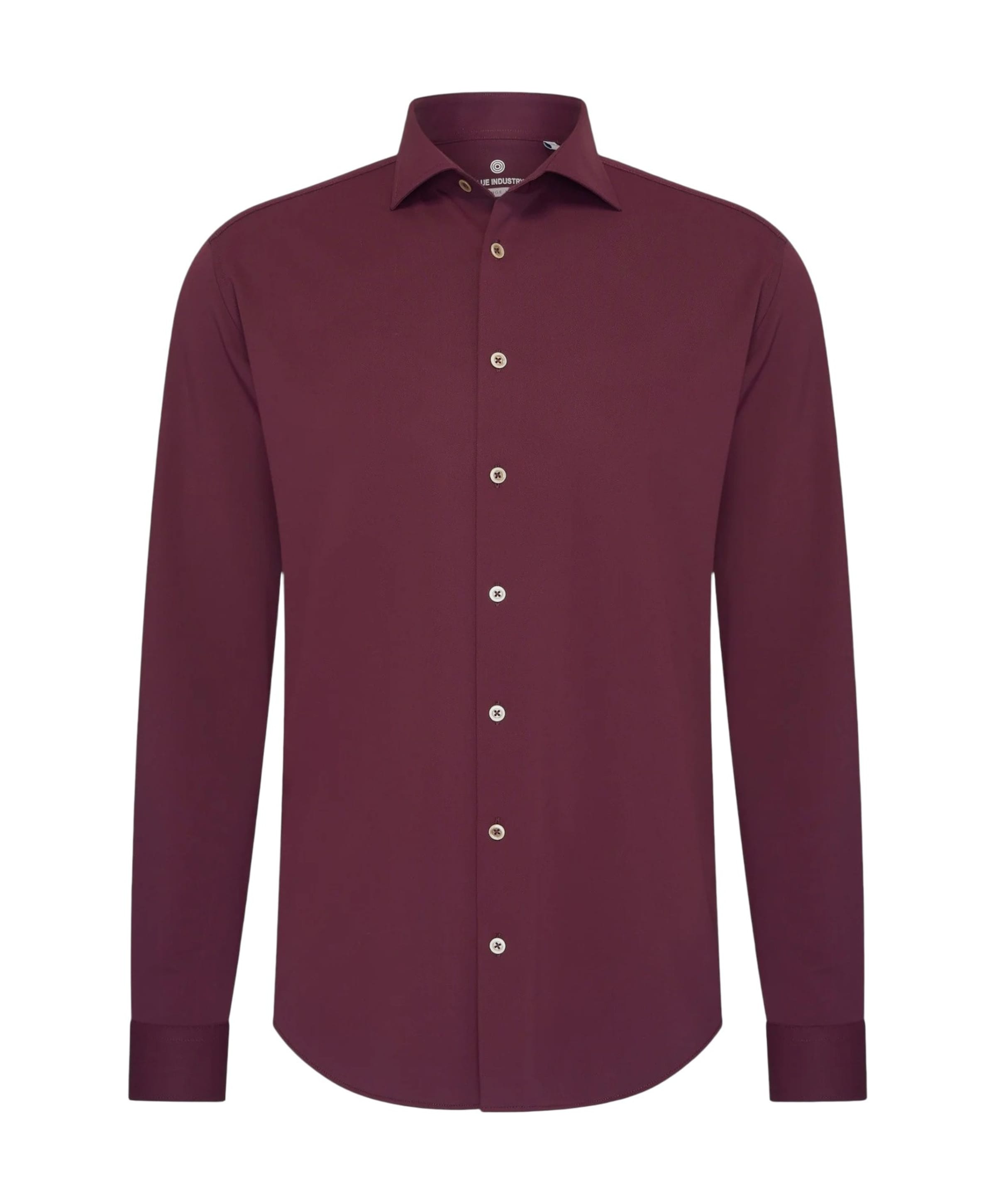 Heren overhemd lange mouw bordeaux