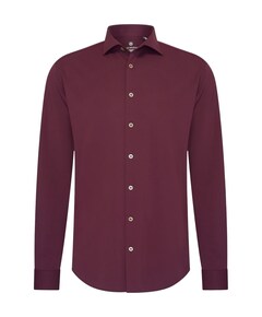 Heren overhemd lange mouw bordeaux