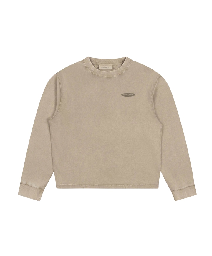 Heren longsleeve beige