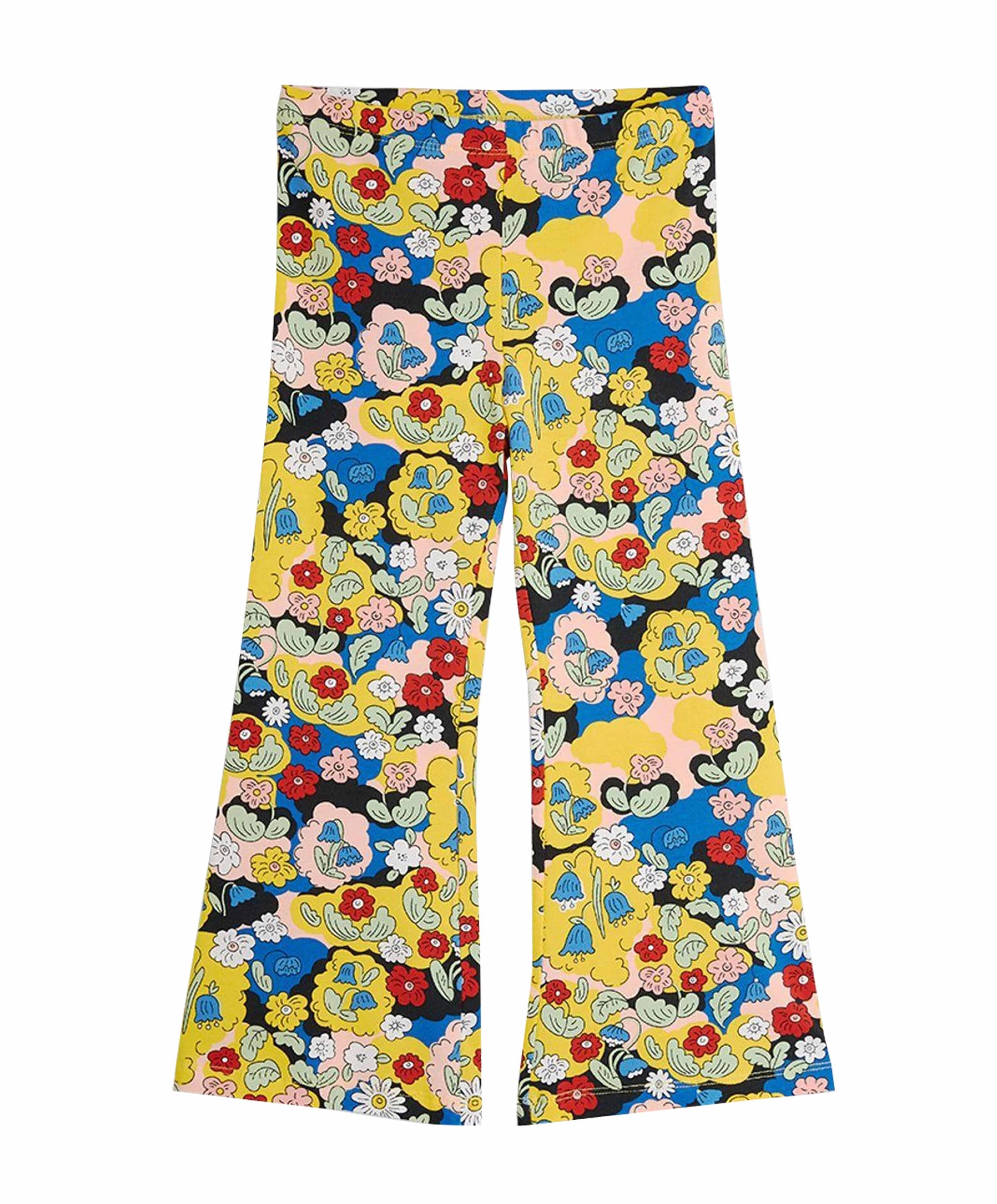 Flowers flared broek multicolor