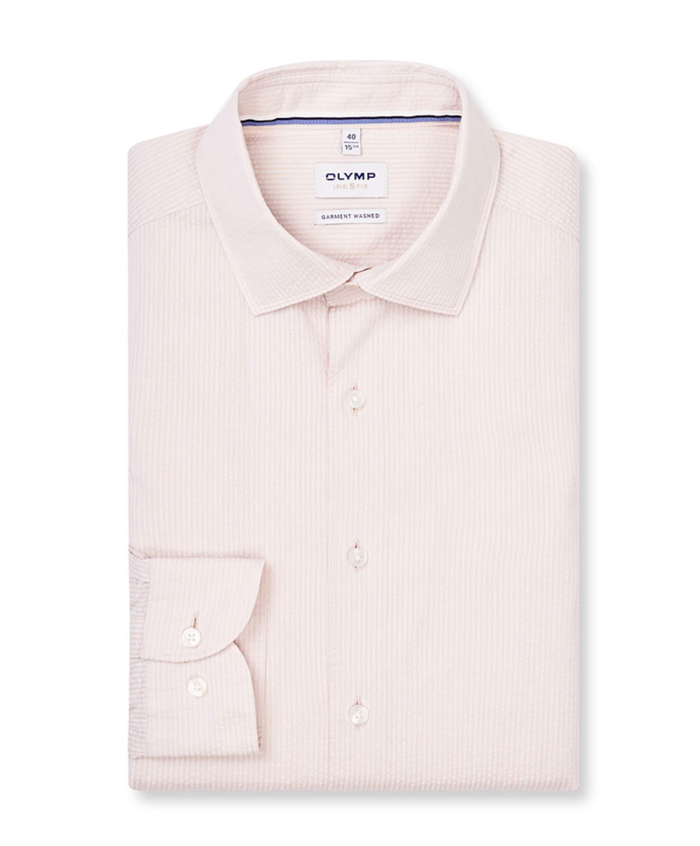 Heren overhemd lange mouw beige