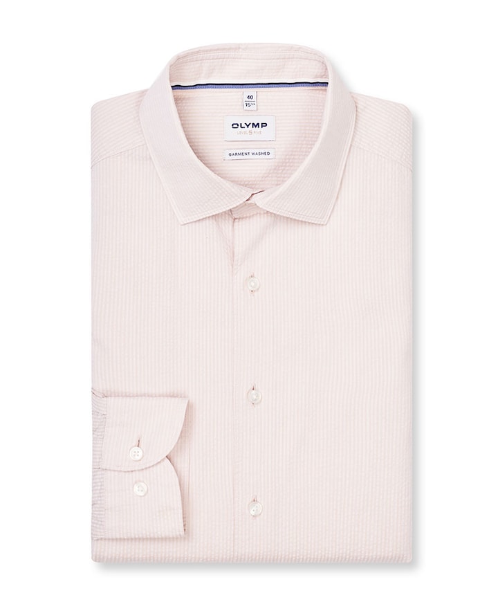 Heren overhemd lange mouw beige