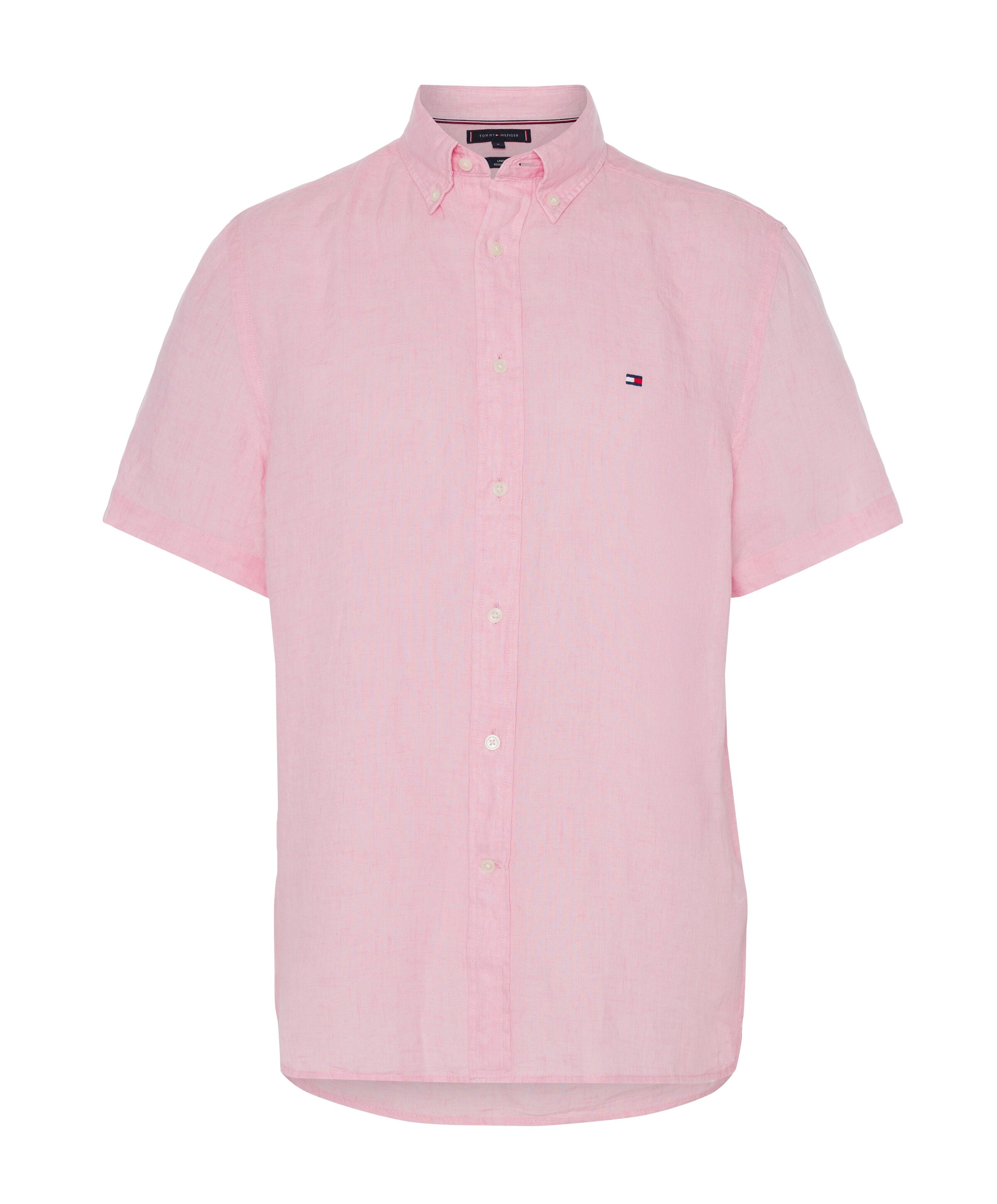 Heren overhemd korte mouw roze