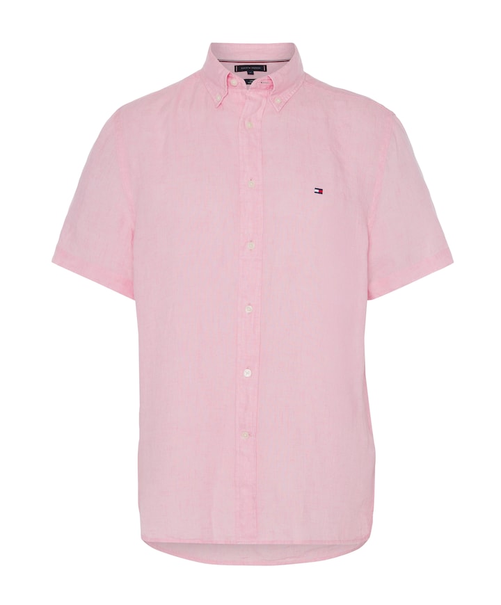 Heren overhemd korte mouw roze