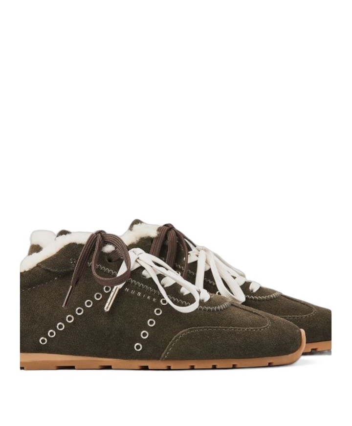 Billy Lou Fur II dames sneakers groen