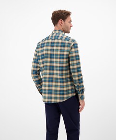 Heren overhemd lange mouw blauw