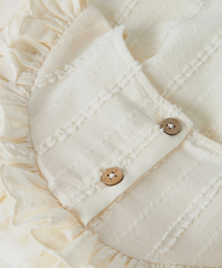 Meisjes blouse lange mouw ecru