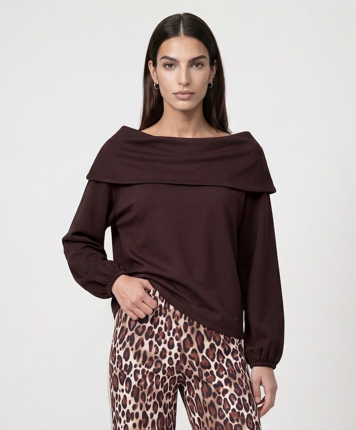 Dames longsleeve bruin
