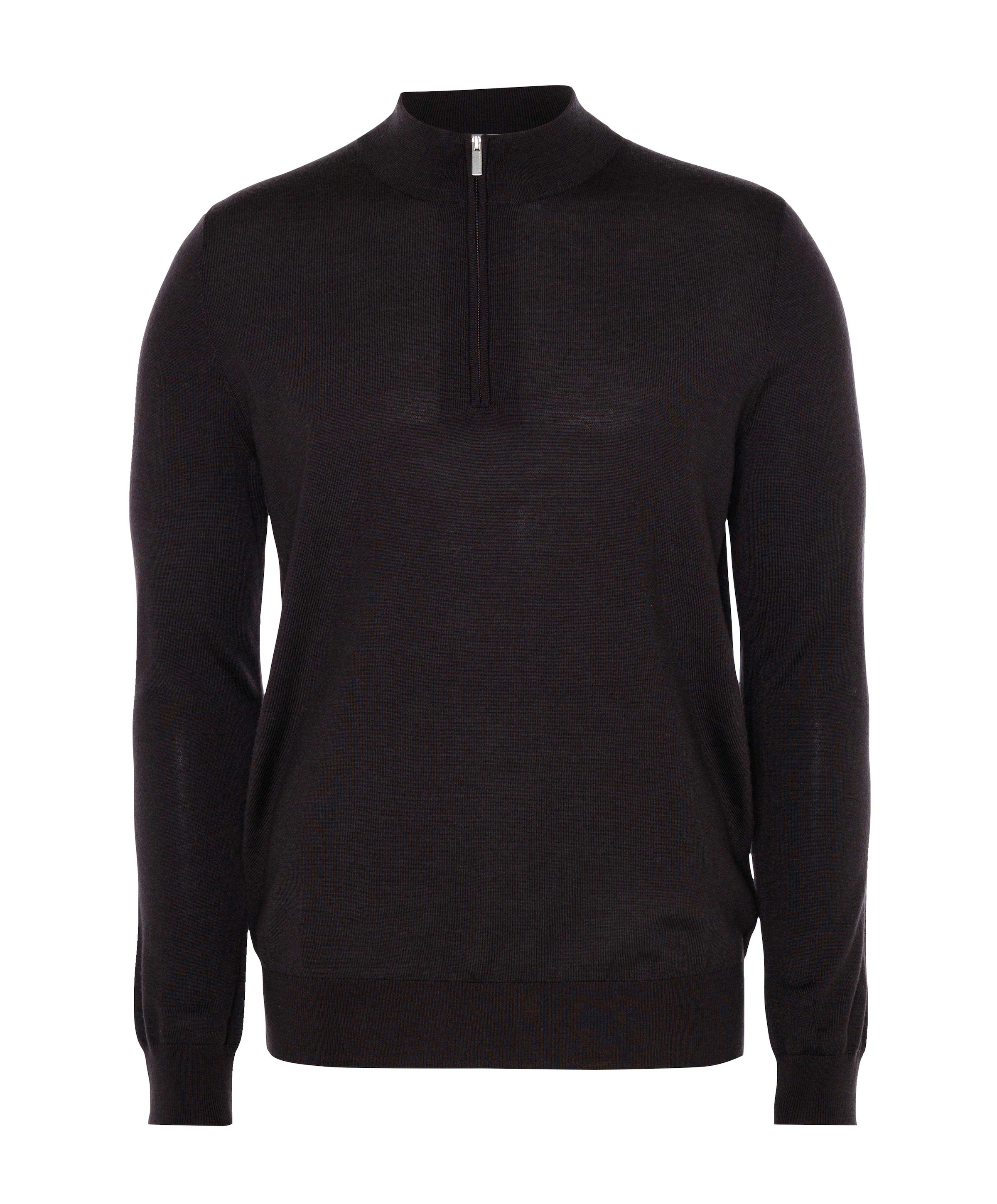 Heren trui met rits bruin