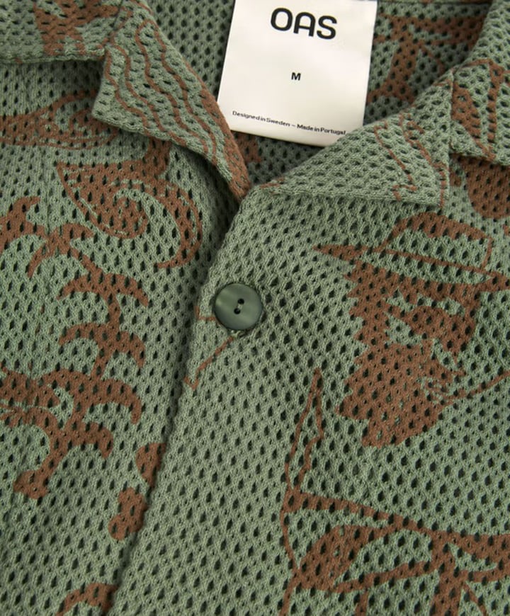 Heren overhemd korte mouw groen