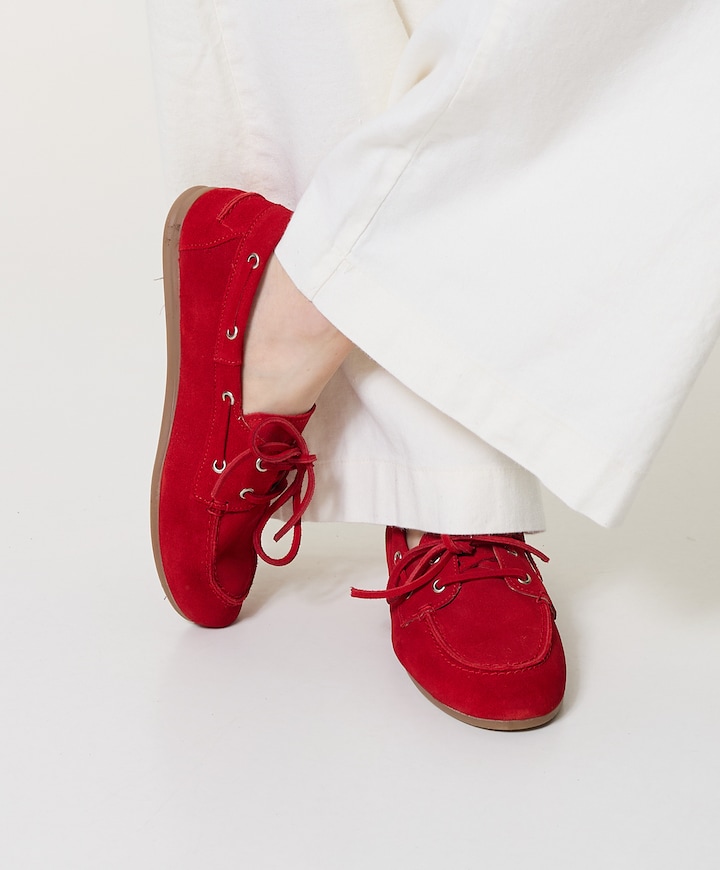 dames mocassins rood