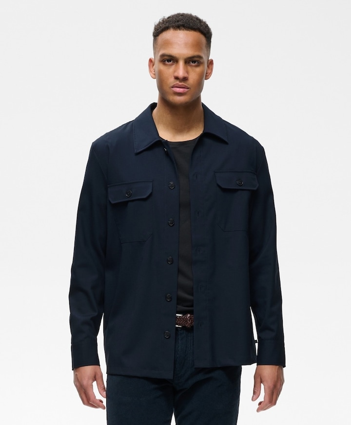 Heren overshirt blauw