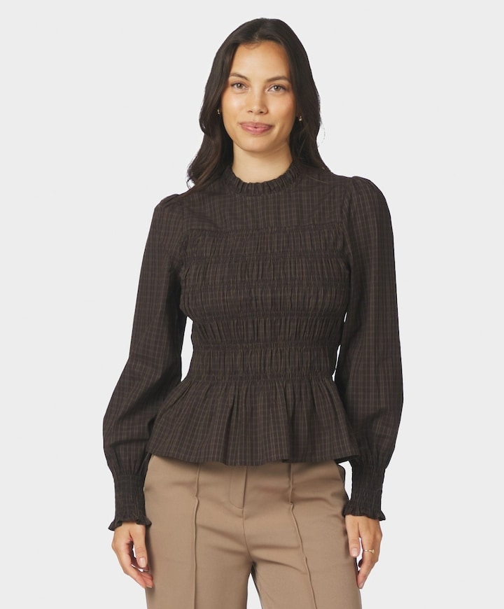 Dames blouse bruin