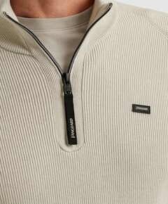 Heren trui met rits ecru