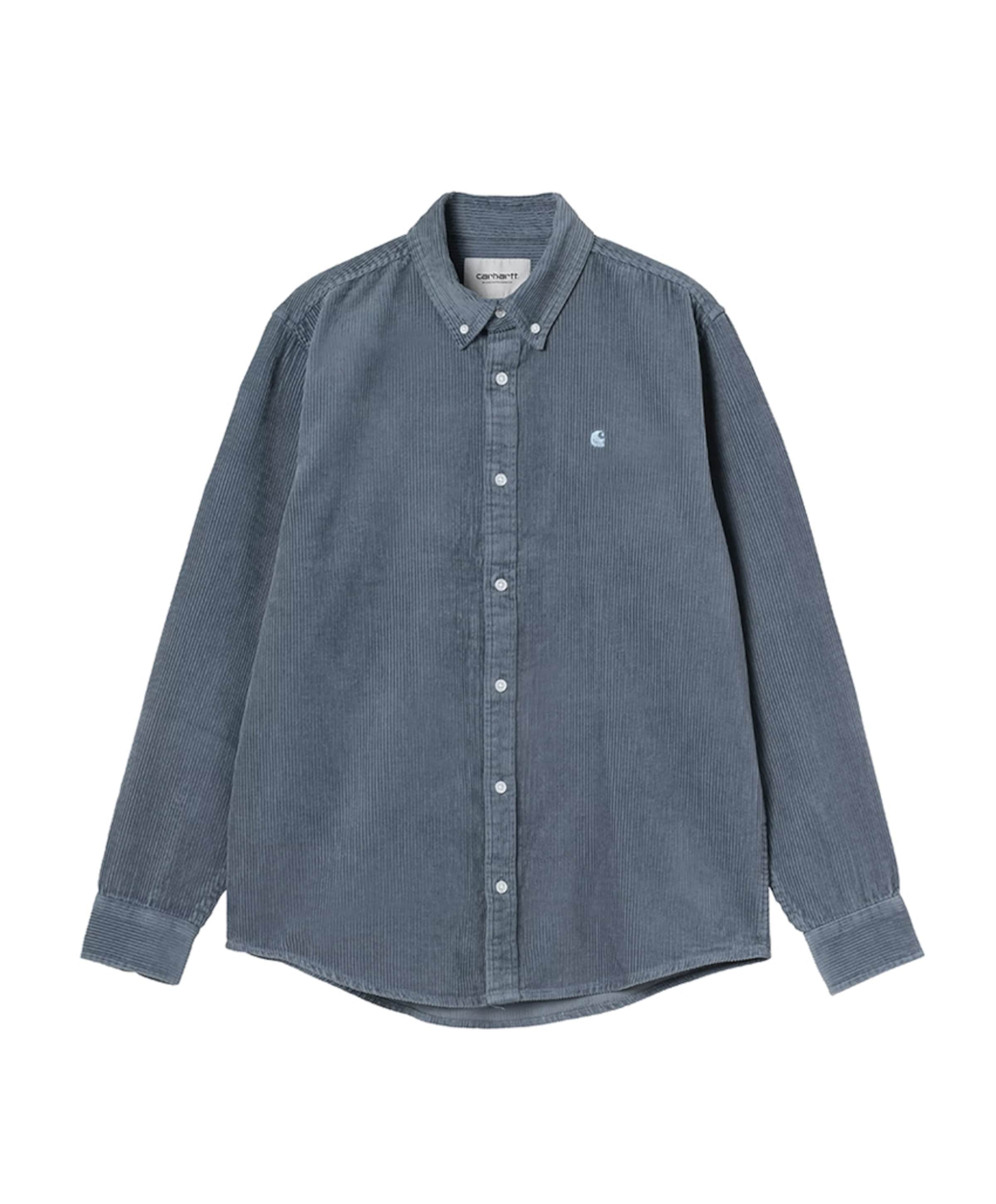 Heren overhemd lange mouw blauw