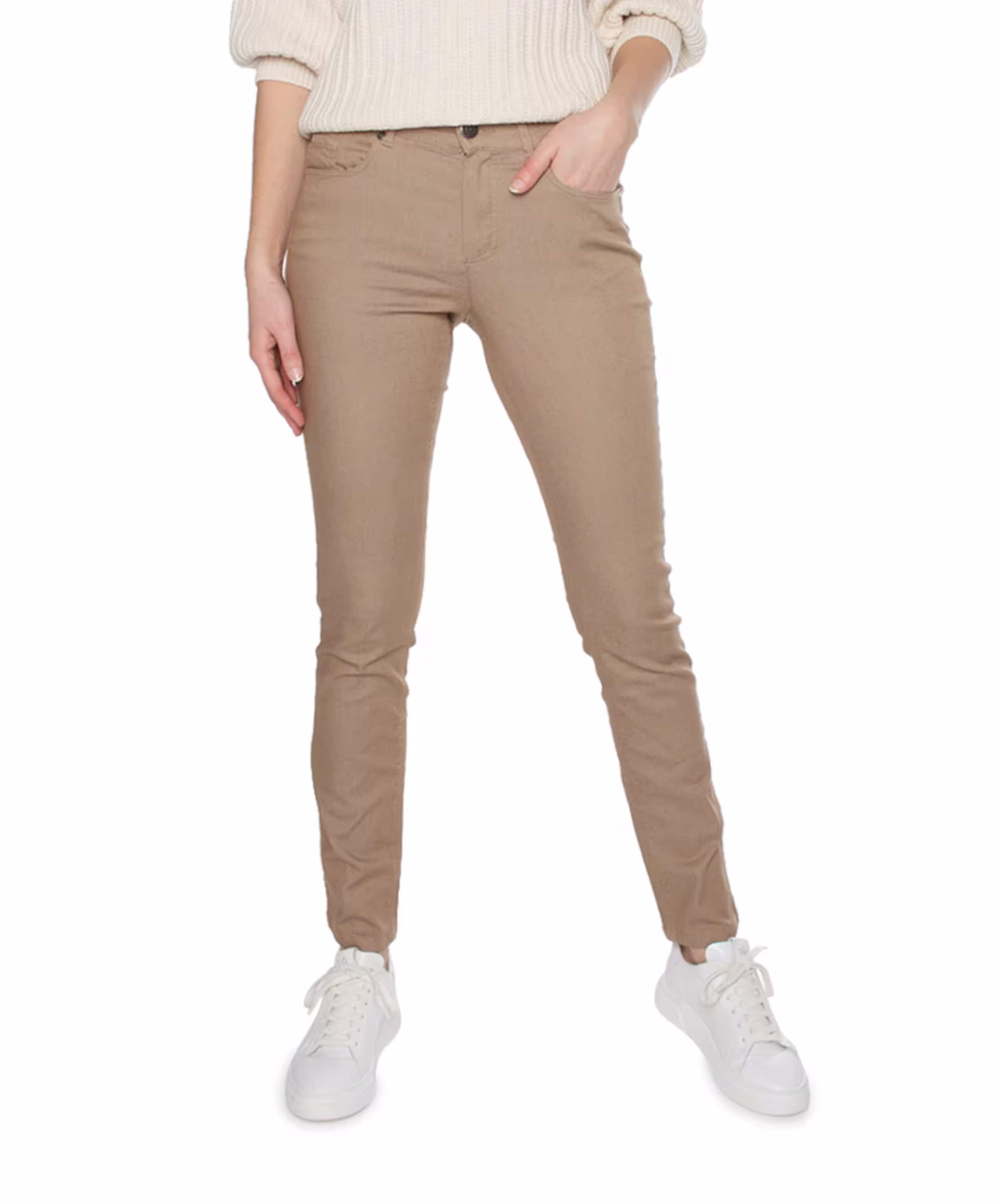 5 Pocket Super Stretch Lang dames broek beige