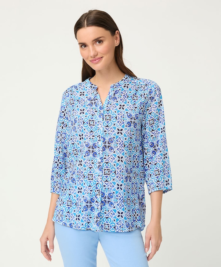 Dames blouse blauw