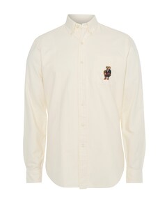 Heren overhemd lange mouw beige