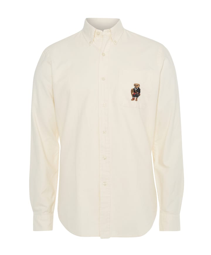 Heren overhemd lange mouw beige