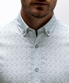 Heren overhemd lange mouw blauw