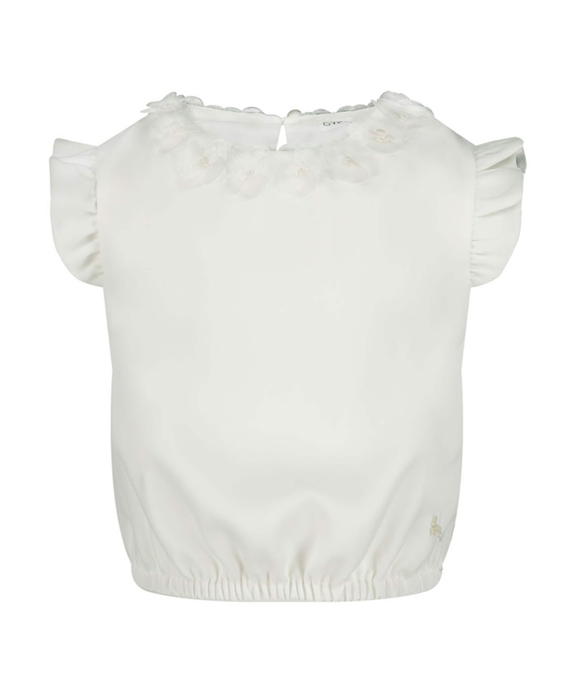 Meisjes blouse korte mouw ecru