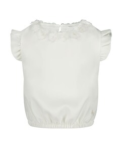 Meisjes blouse korte mouw ecru