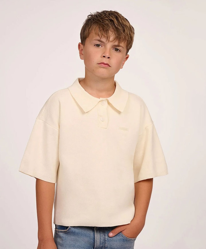 Jongens polo beige